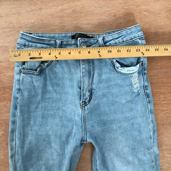 Monkey Ride Original Vintage Jean Women 13/31 Blue Mid Rise Distressed Destroyed - Picture 9 of 11